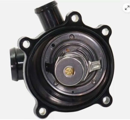 Assemblaggio di alloggiamento termostatico del refrigerante del motore in metallo e plastica per Audi A6 S6 S6 S8 Q7 Volkswagen Touareg Nero