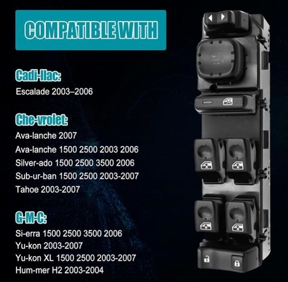 15883319 Switcher di finestra di alimentazione per Chevrolet Avalanche Suburban Silverado GMC Sierra Yukon Cadillac Escalade