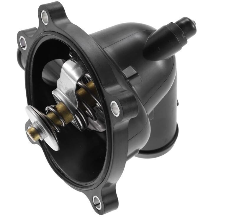 Assemblaggio di alloggiamento termostatico del refrigerante del motore in metallo e plastica per Audi A6 S6 S6 S8 Q7 Volkswagen Touareg Nero